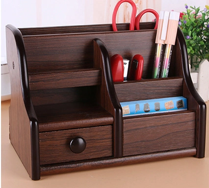 Desktop Storage Box Multifunction Wooden Pen Holder