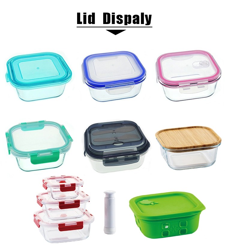 1230ml Home Lunch Box Microwave Borosilicate Glass Bowl Glass Crisper with Cover