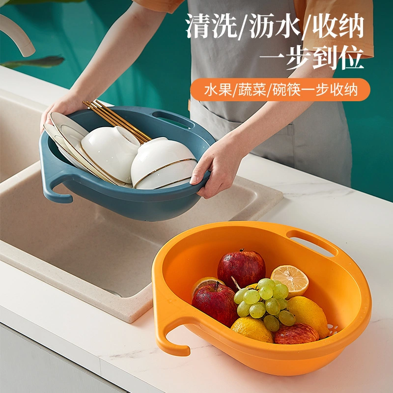 Creative Plastic Faucet Vegetable Washing Drain Basket for Kitchen